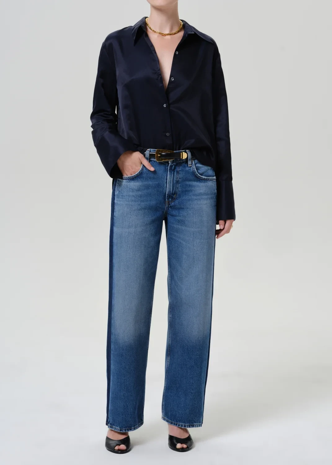 Lindz Easy Straight Tuxedo Stripe in Liro