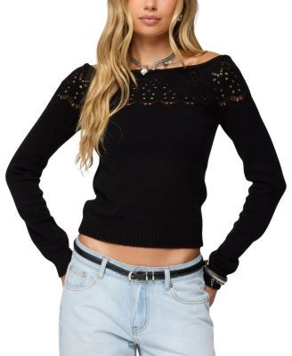 Edikted Lillis Boat Neck Knit Top