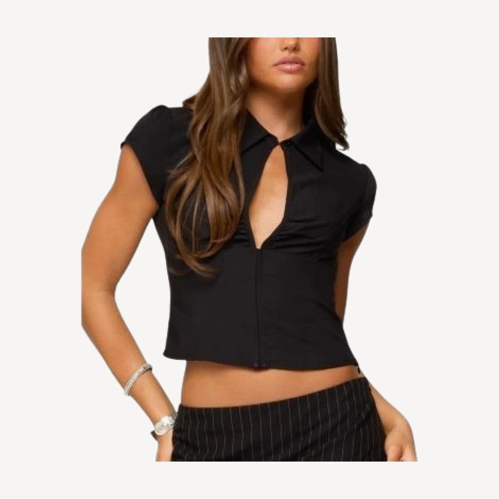 Edikted Myrna Cut Out Collar Top