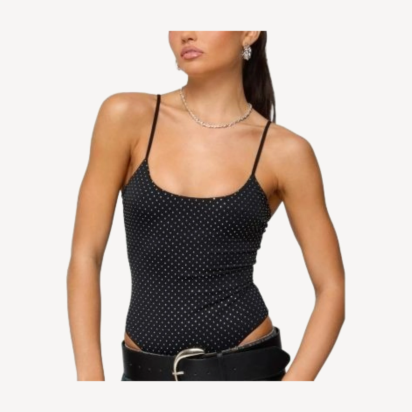 Edikted Georgey Rhinestone Bodysuit