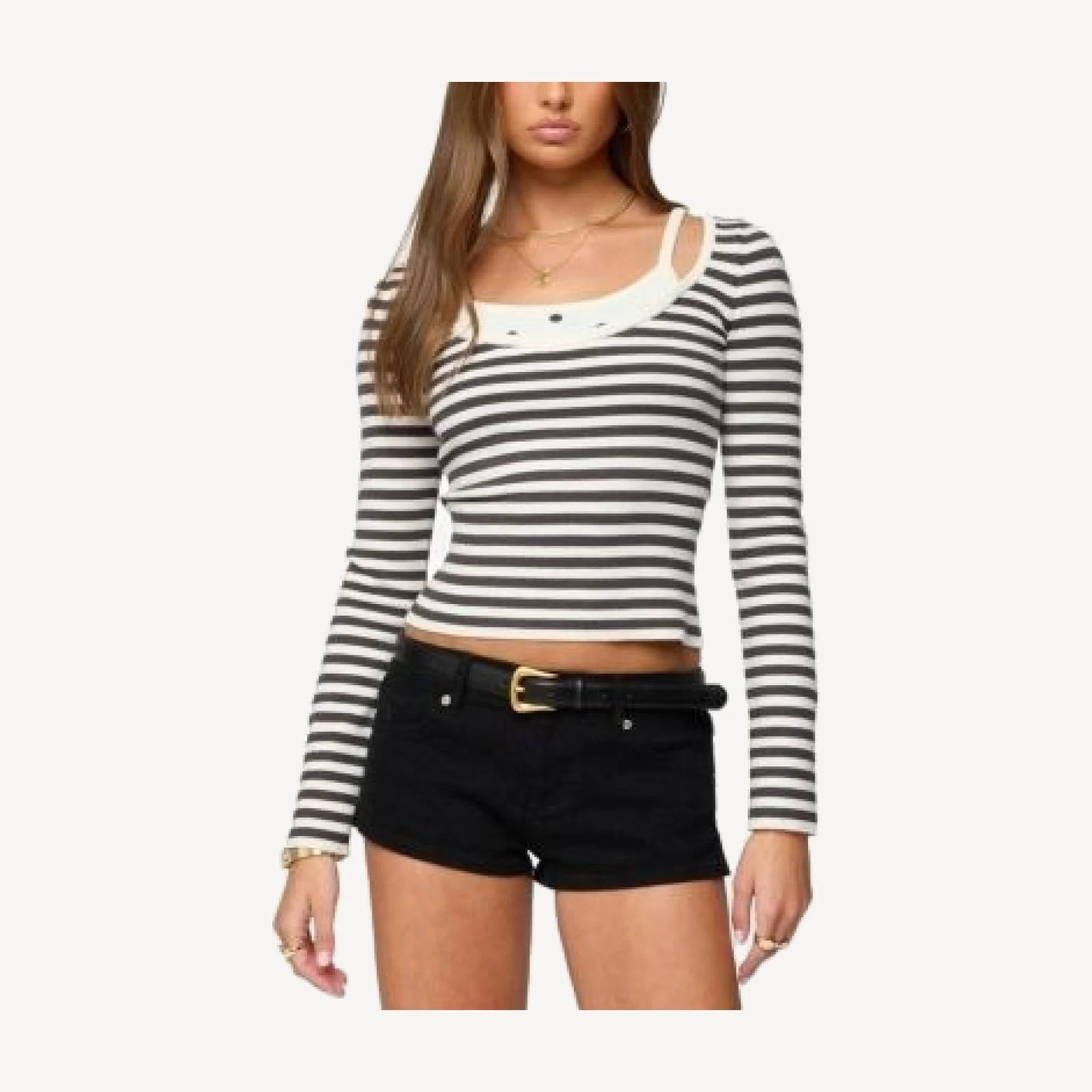 Edikted Cecile Layered Long Sleeve Top