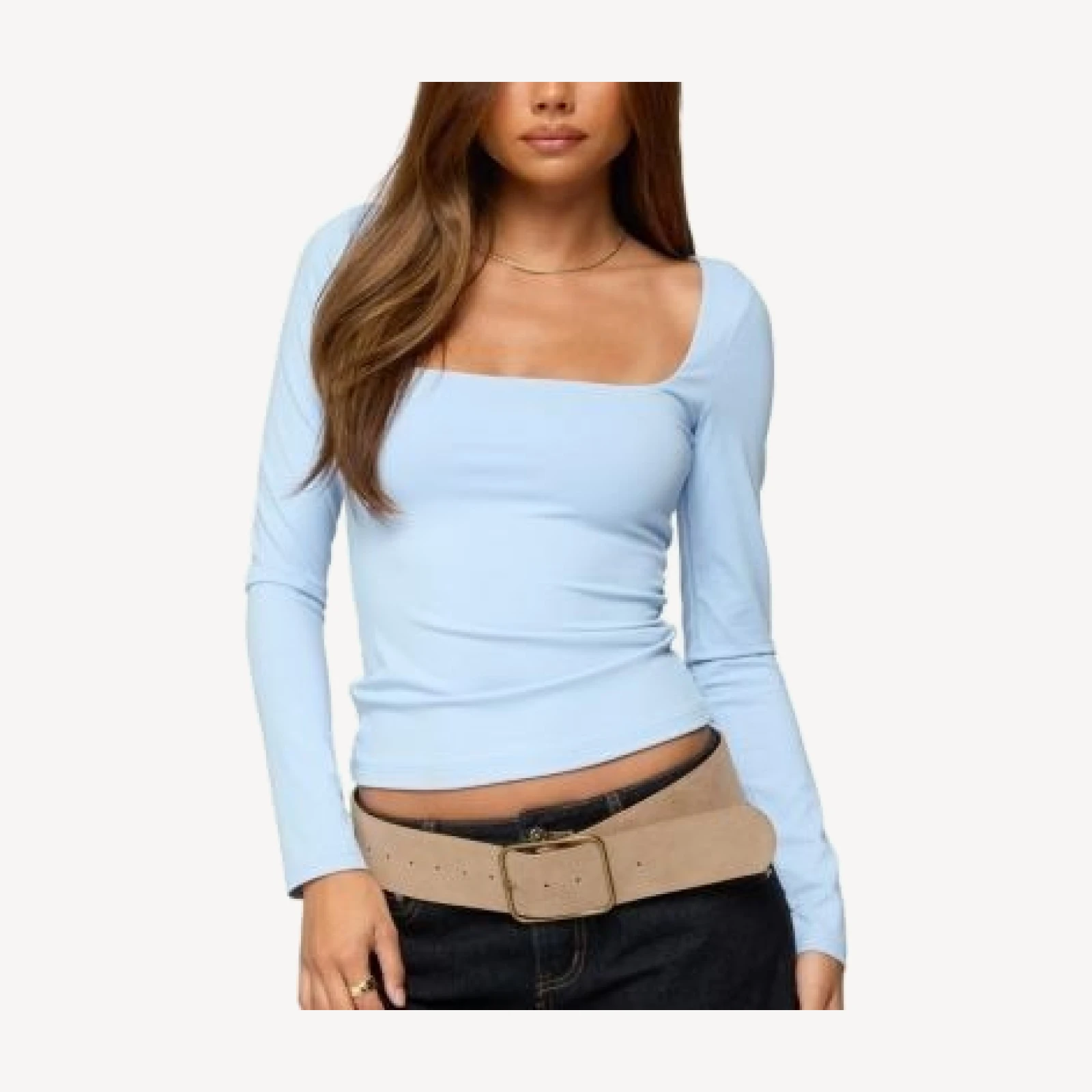 Edikted Lovie Fitted Square Neck Top