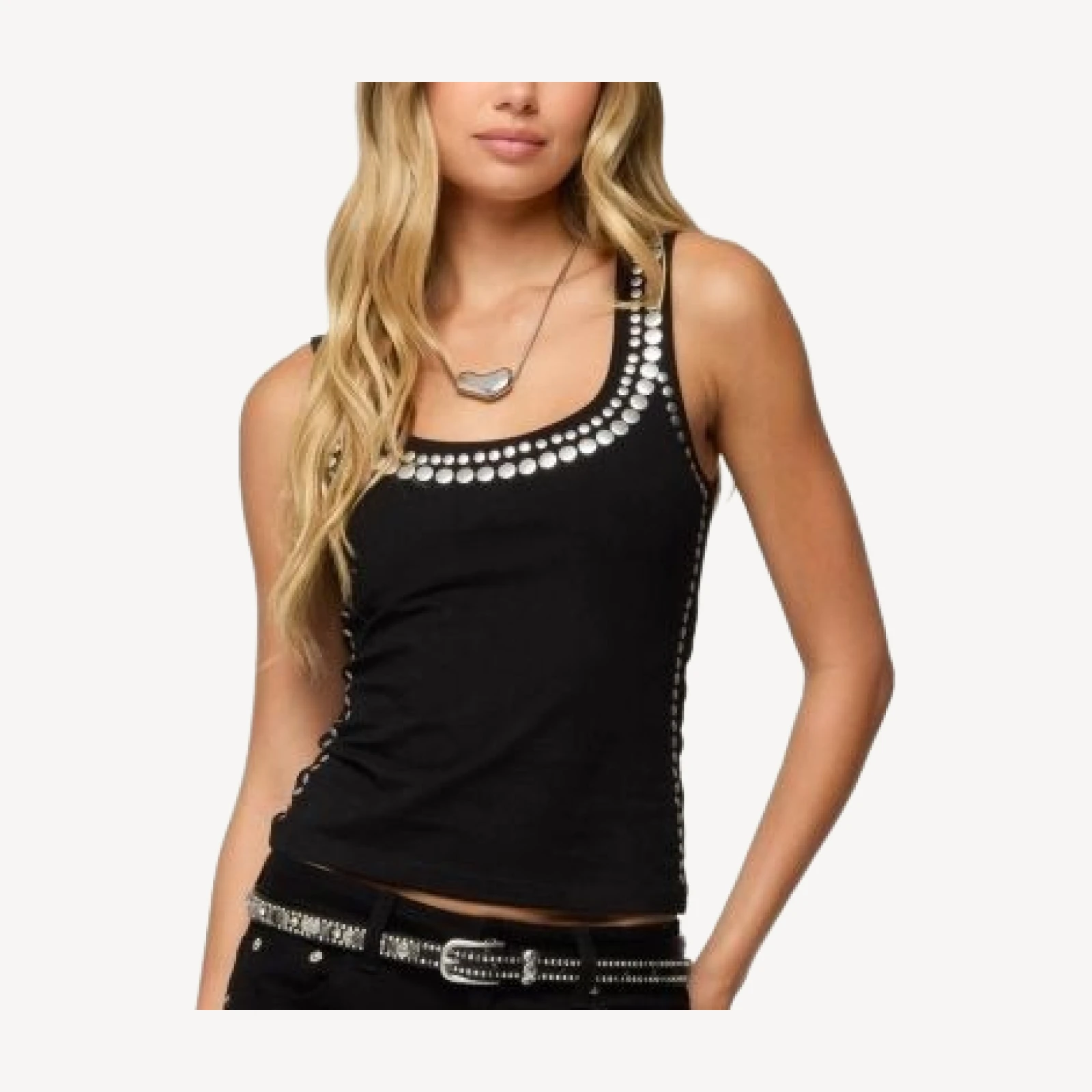 Edikted Studded Built In Bra Tank Top