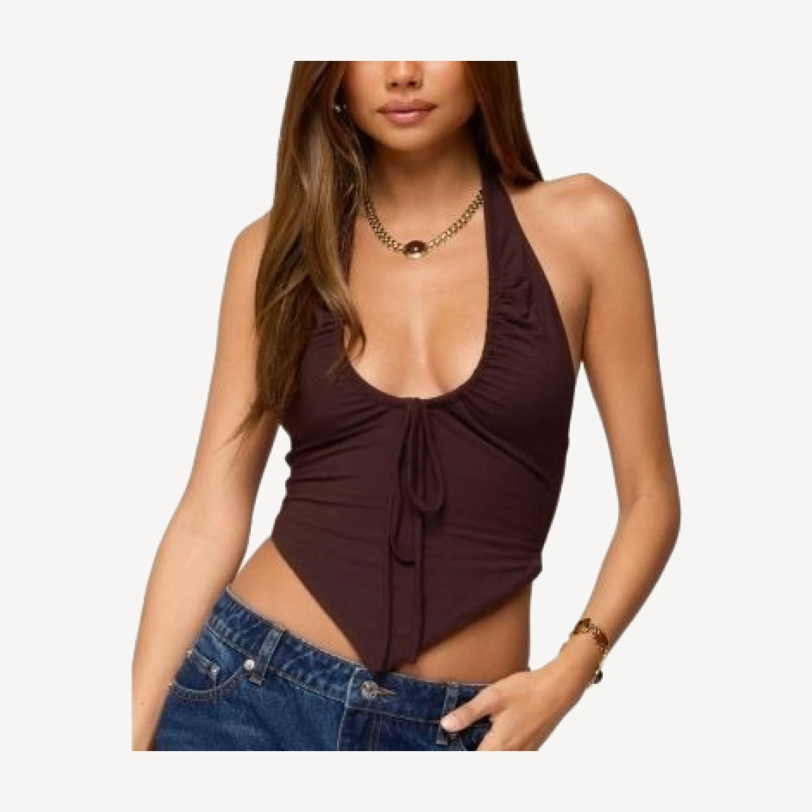 Edikted Cindy Backless Triangle Halter Top