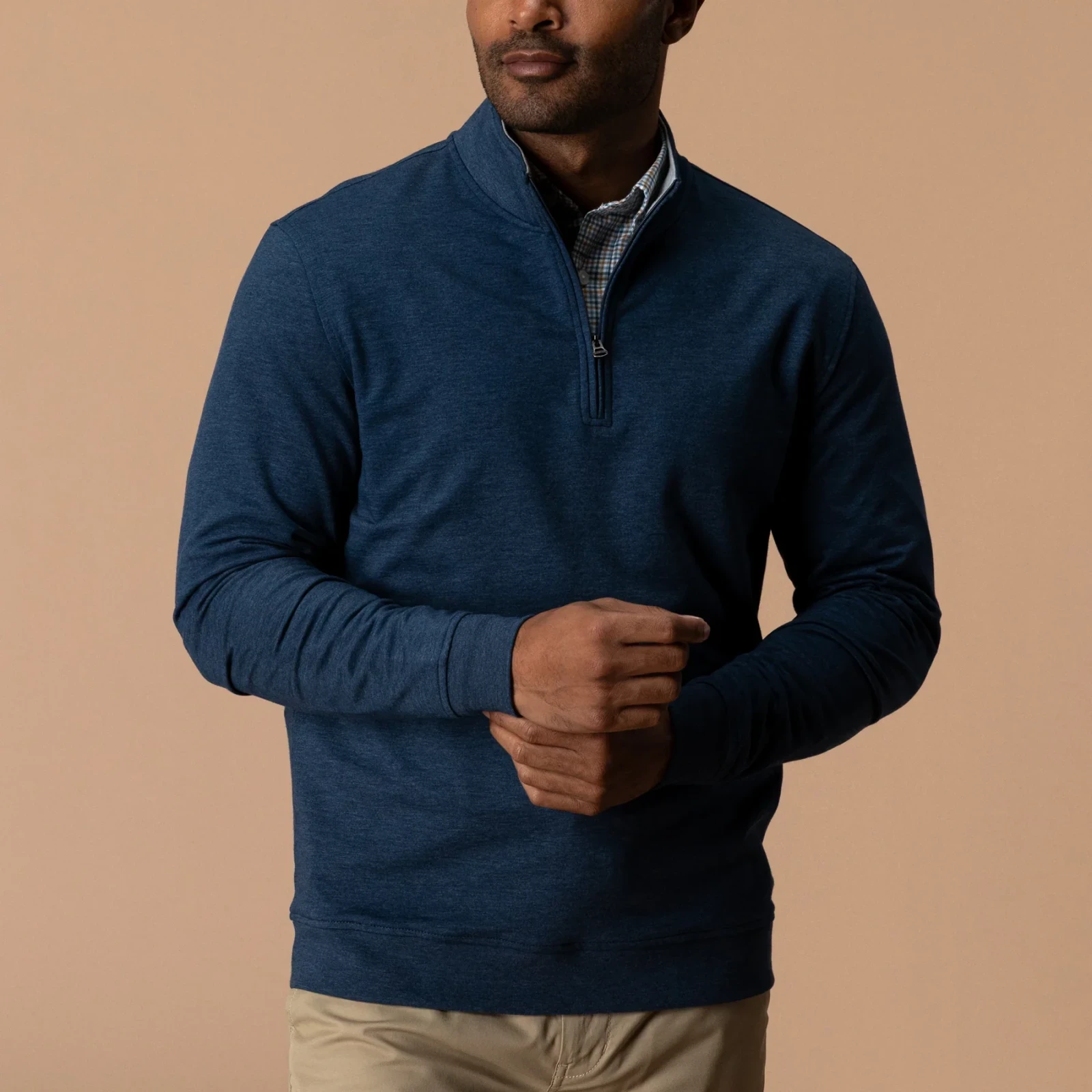 Dunmore Performance 1/4 Zip Pullover - Royal Navy Heather