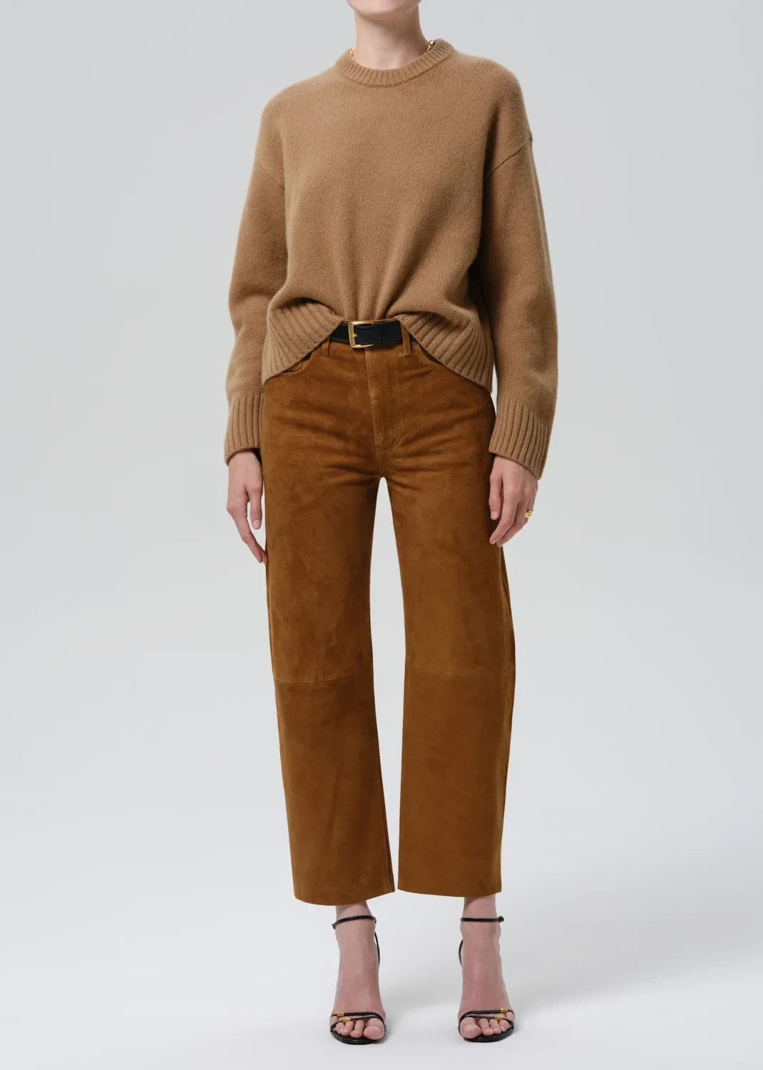 Miro Relaxed Suede Pant in Toasted Caramel