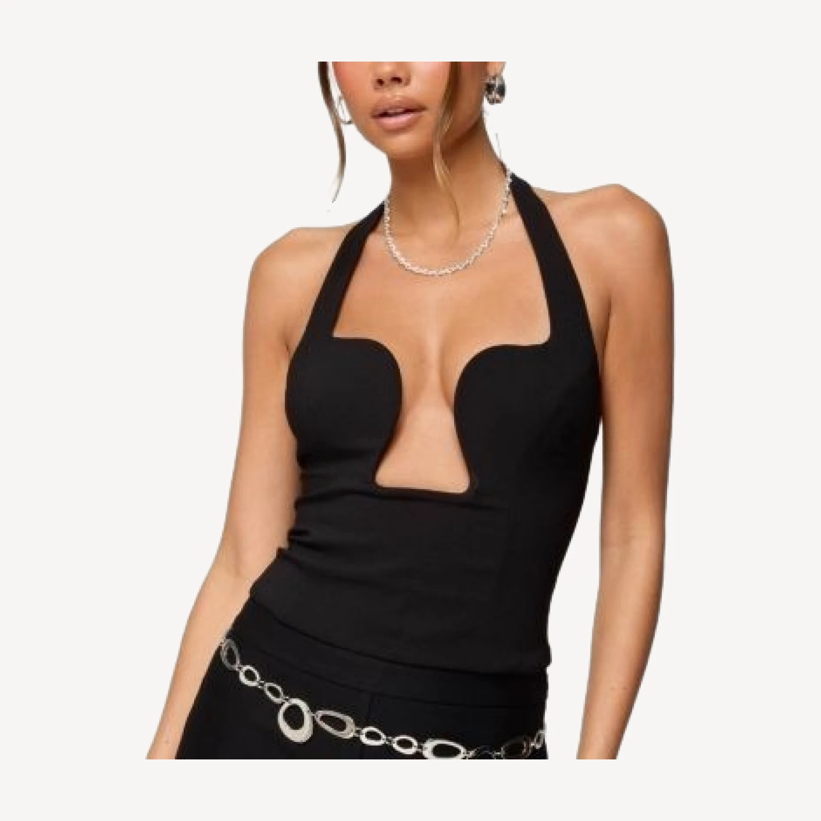 Edikted Stassy Abstract Cutout Halter Top