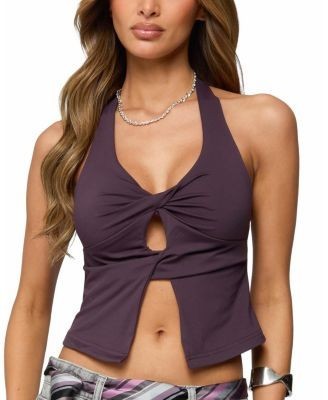 Edikted Prima Twisted Split Front Halter Top