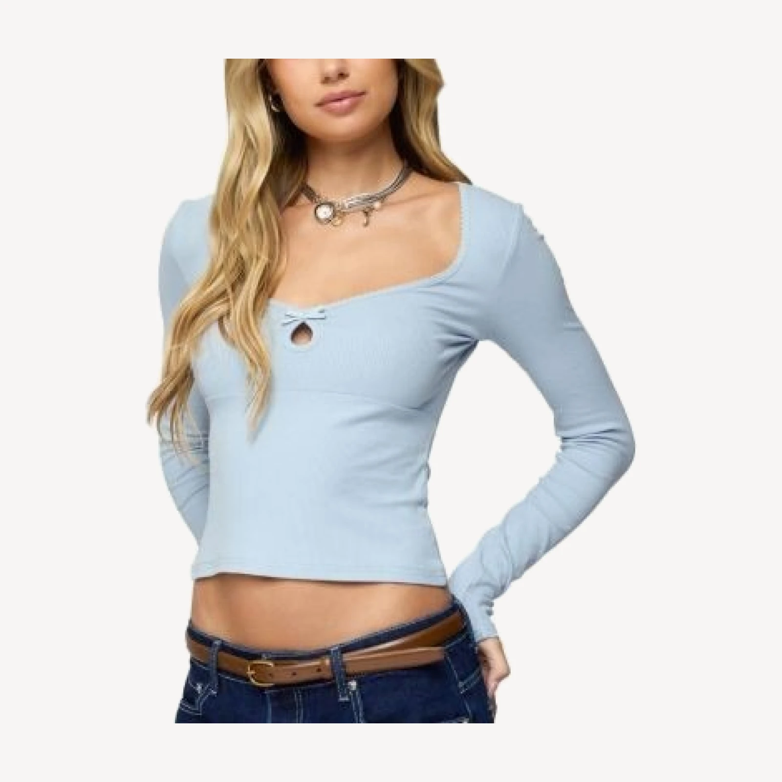 Edikted Madder Keyhole Cutout Top