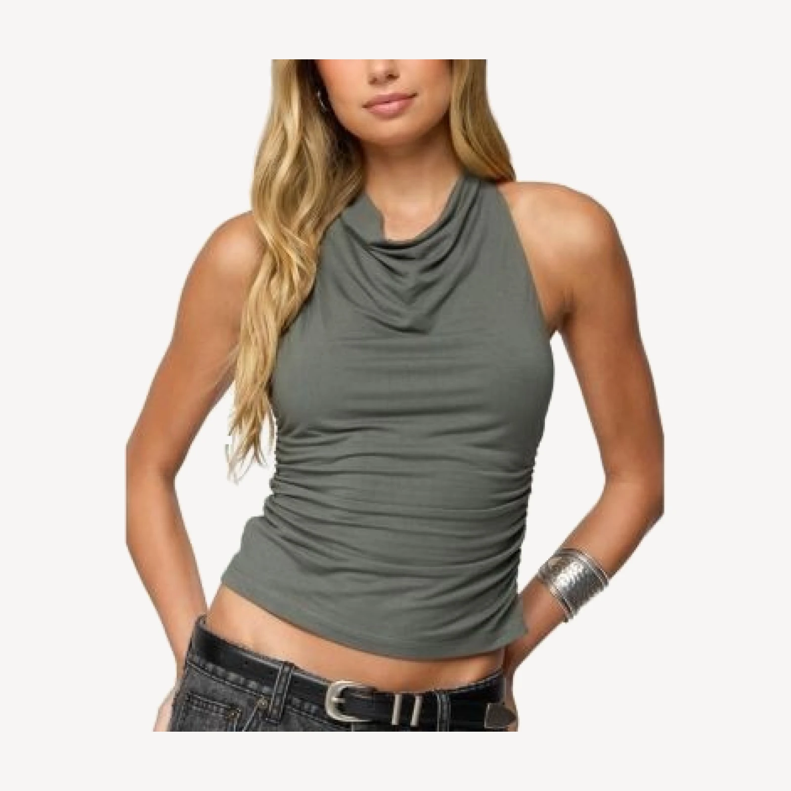 Edikted Collie Twisted High Cowl Neck Top
