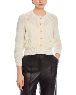 L'Agence Darcy Cable Stitch Cardigan Sweater