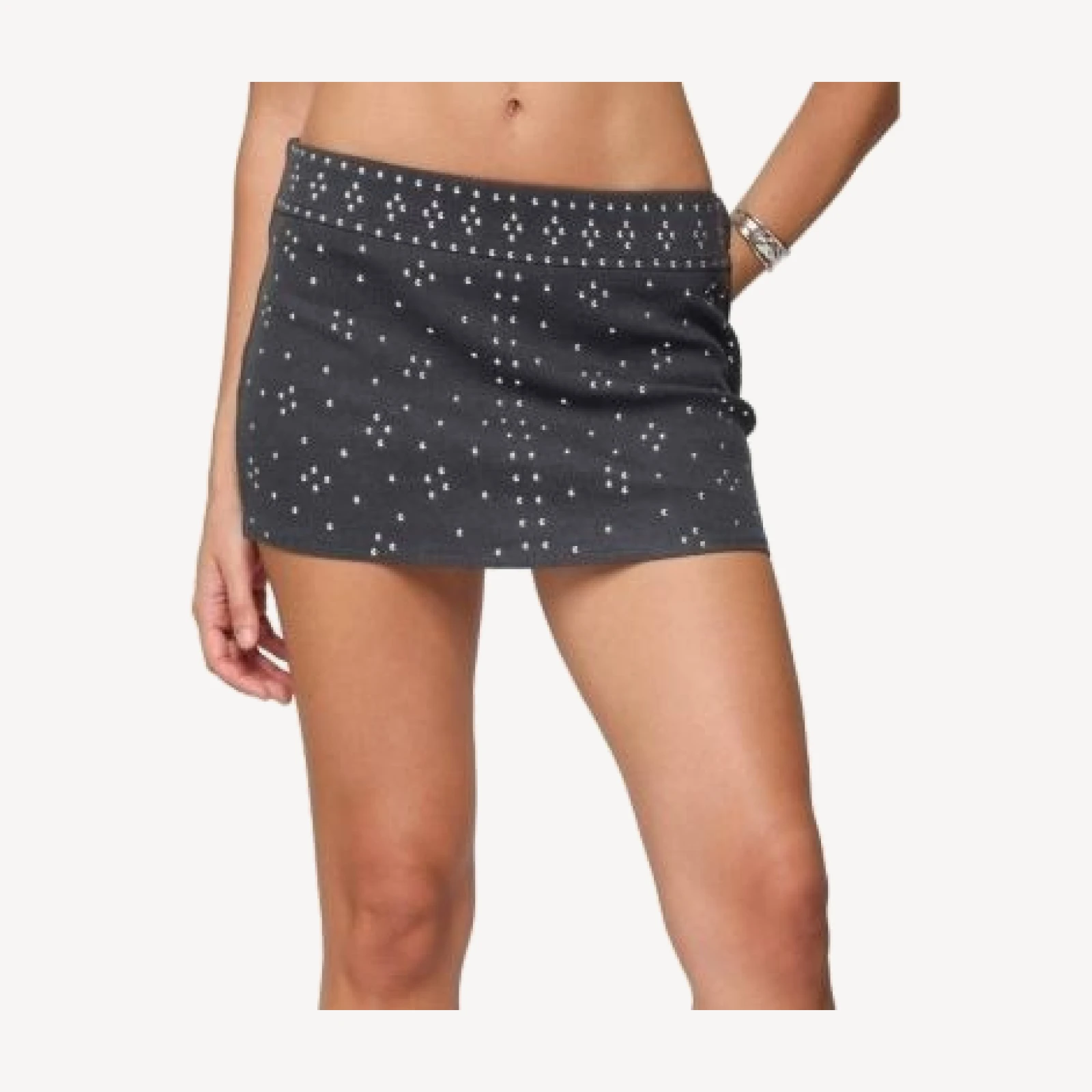 Edikted Reesa Studded Denim Mini Skort