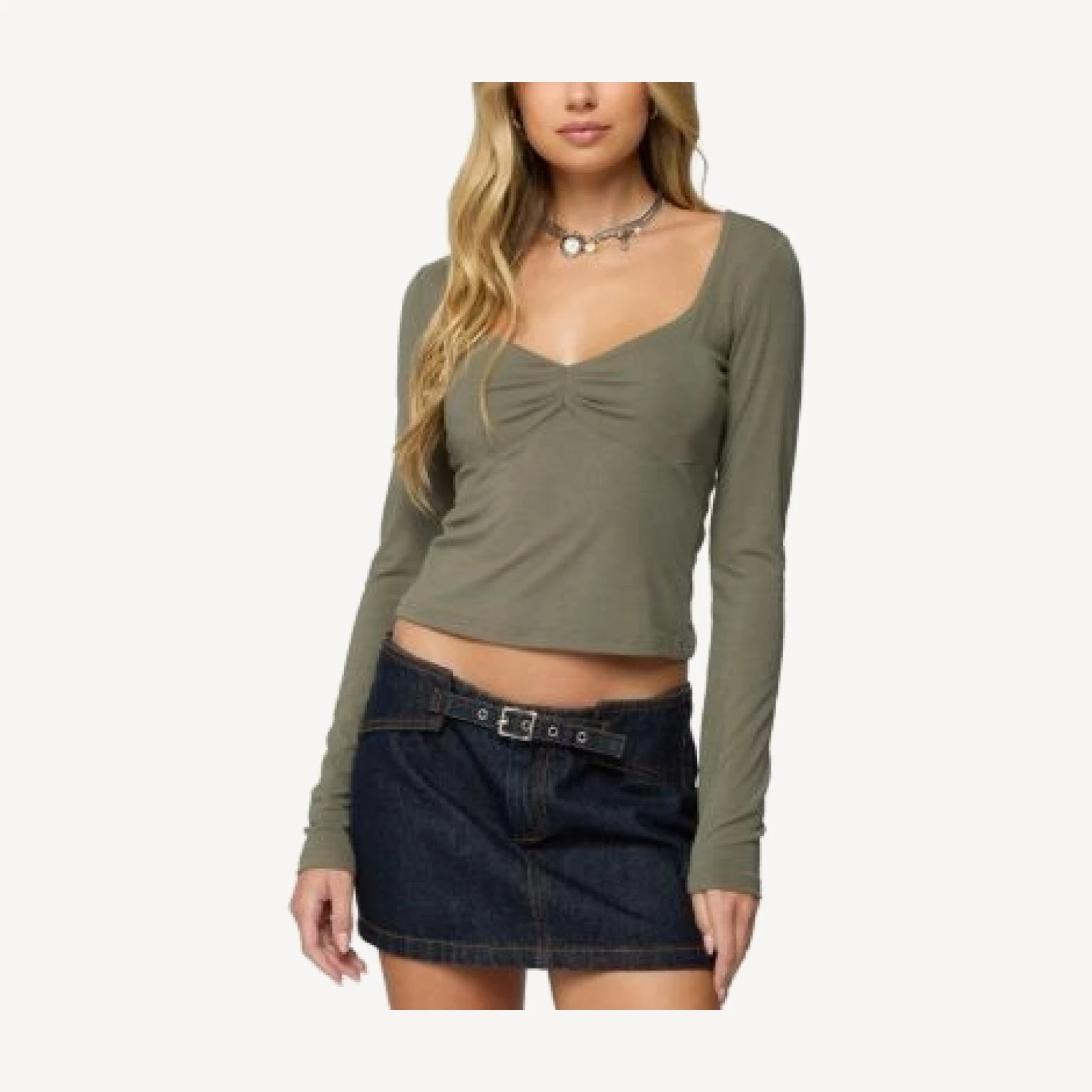 Edikted Zelly Deep V Scoop Neck Top