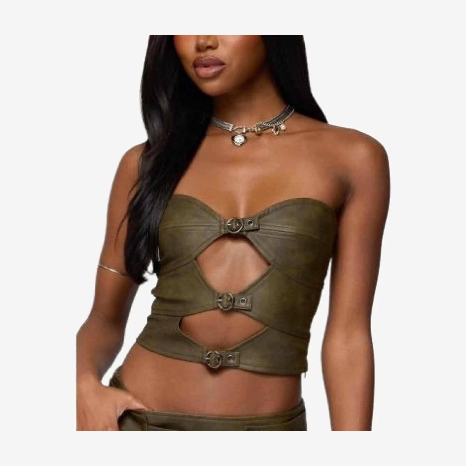 Edikted Varley Buckle Cutout Top
