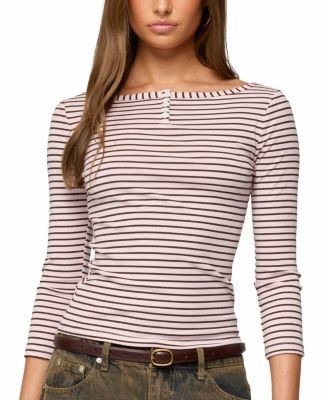 Edikted Avigyle Striped Boat Neck Top