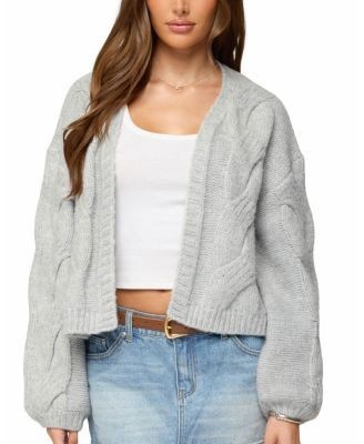 Edikted Braiden Chunky Cable Knit Cardigan