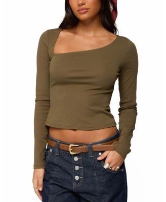 Edikted Rion Asymmetric Long Sleeve Top