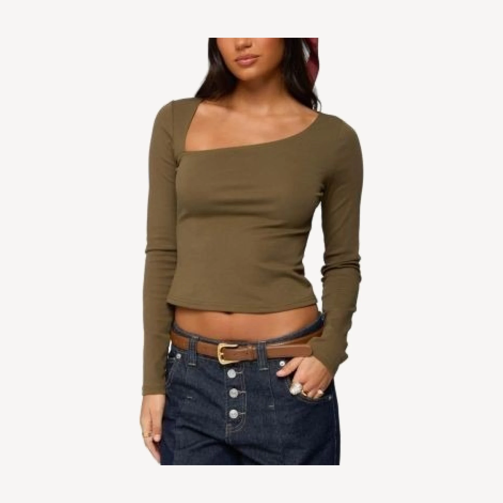 Edikted Rion Asymmetric Long Sleeve Top