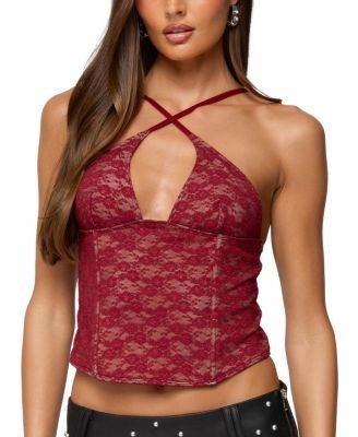 Edikted Tyra Crisscross Lace Boned Top