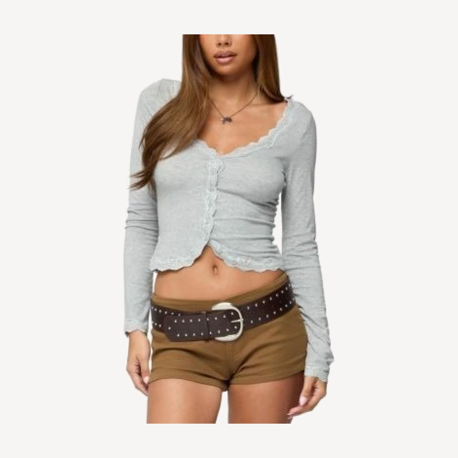 Edikted Gayle Lacey Button Up Top