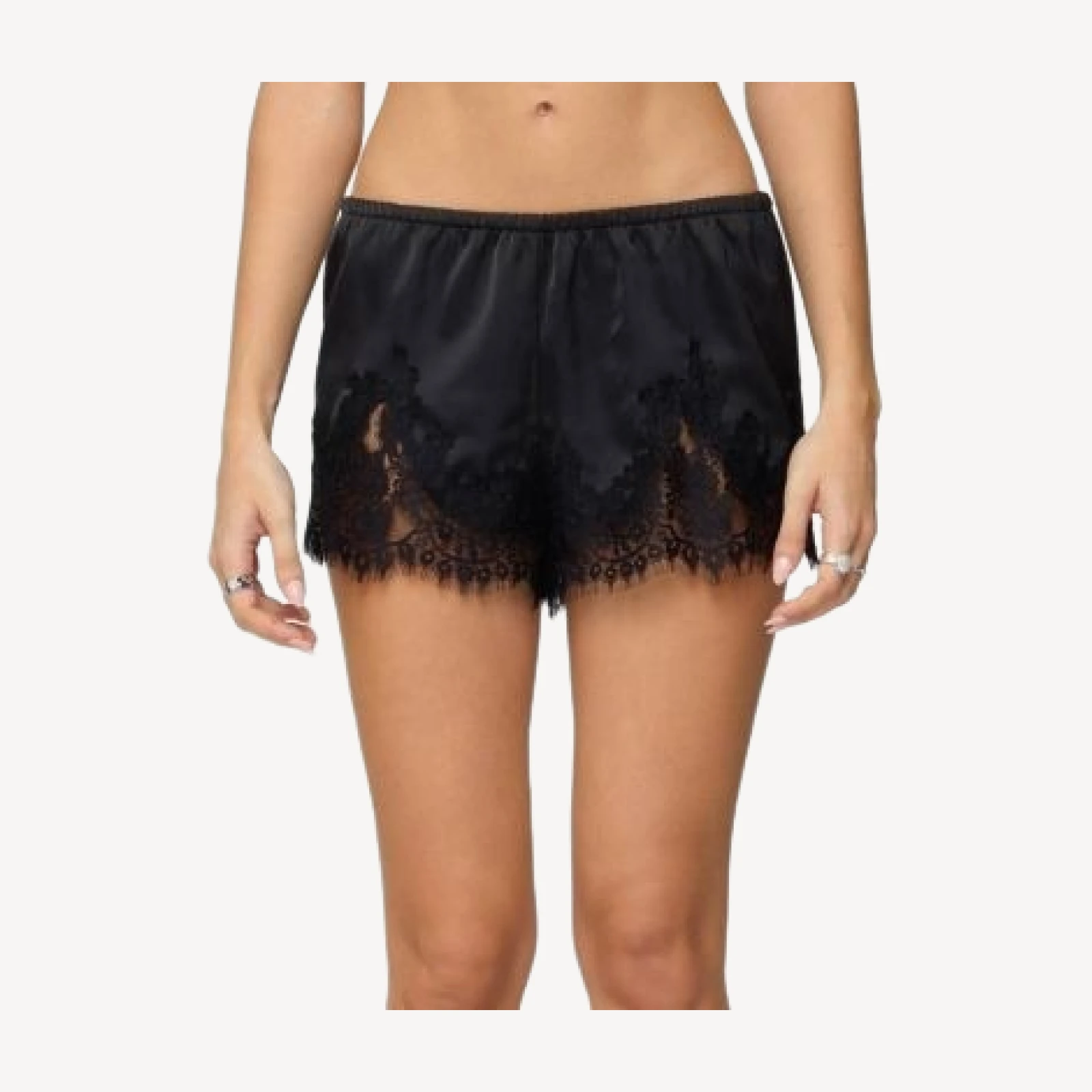 Edikted Reisa Lacey Satin Effect Shorts