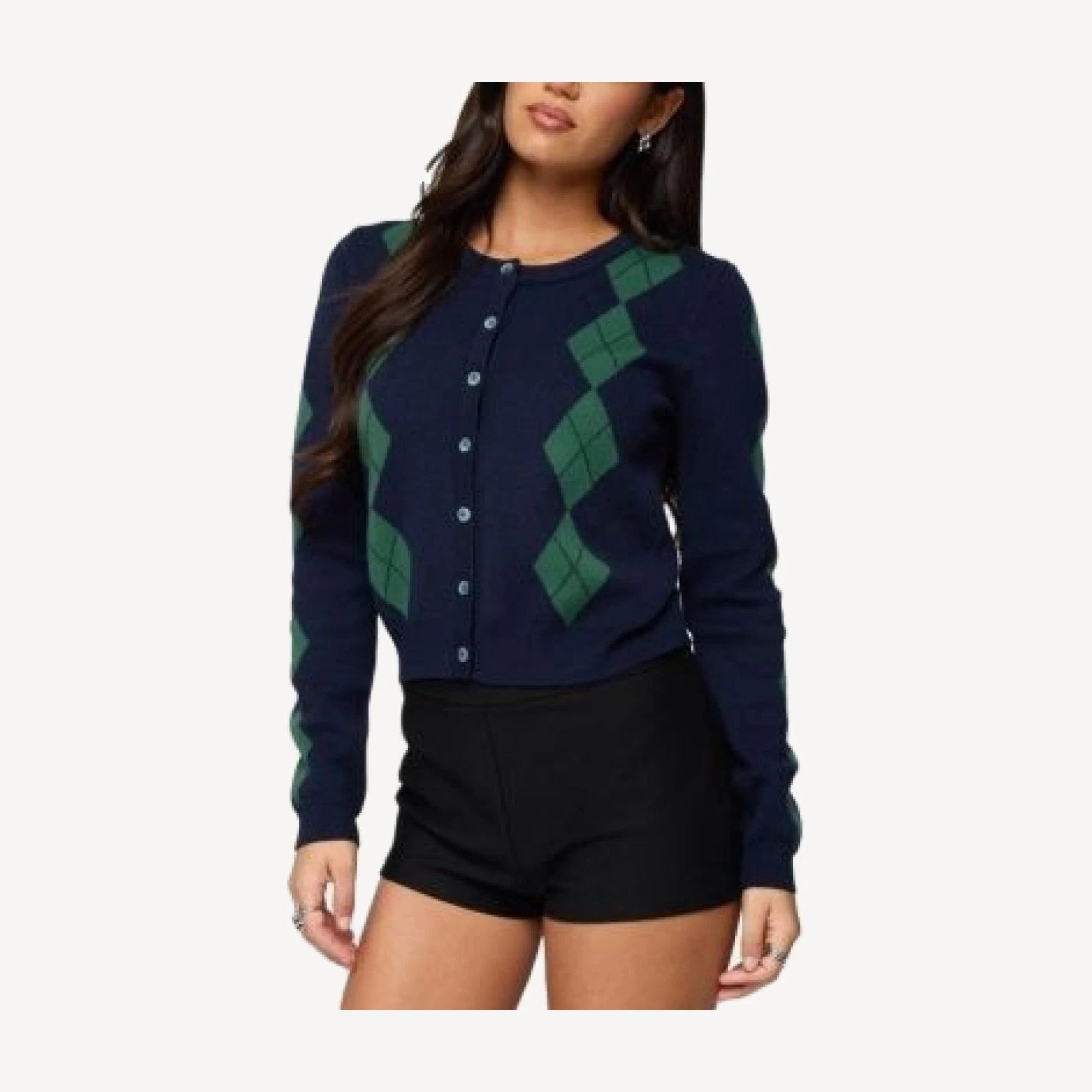 Edikted Farren Argyle Cardigan