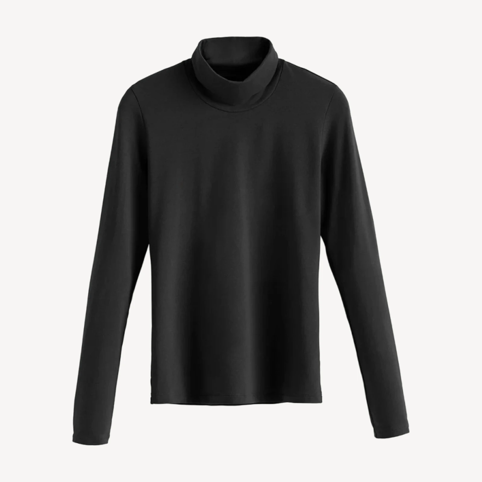 Slim Back Slit Turtleneck Tee
