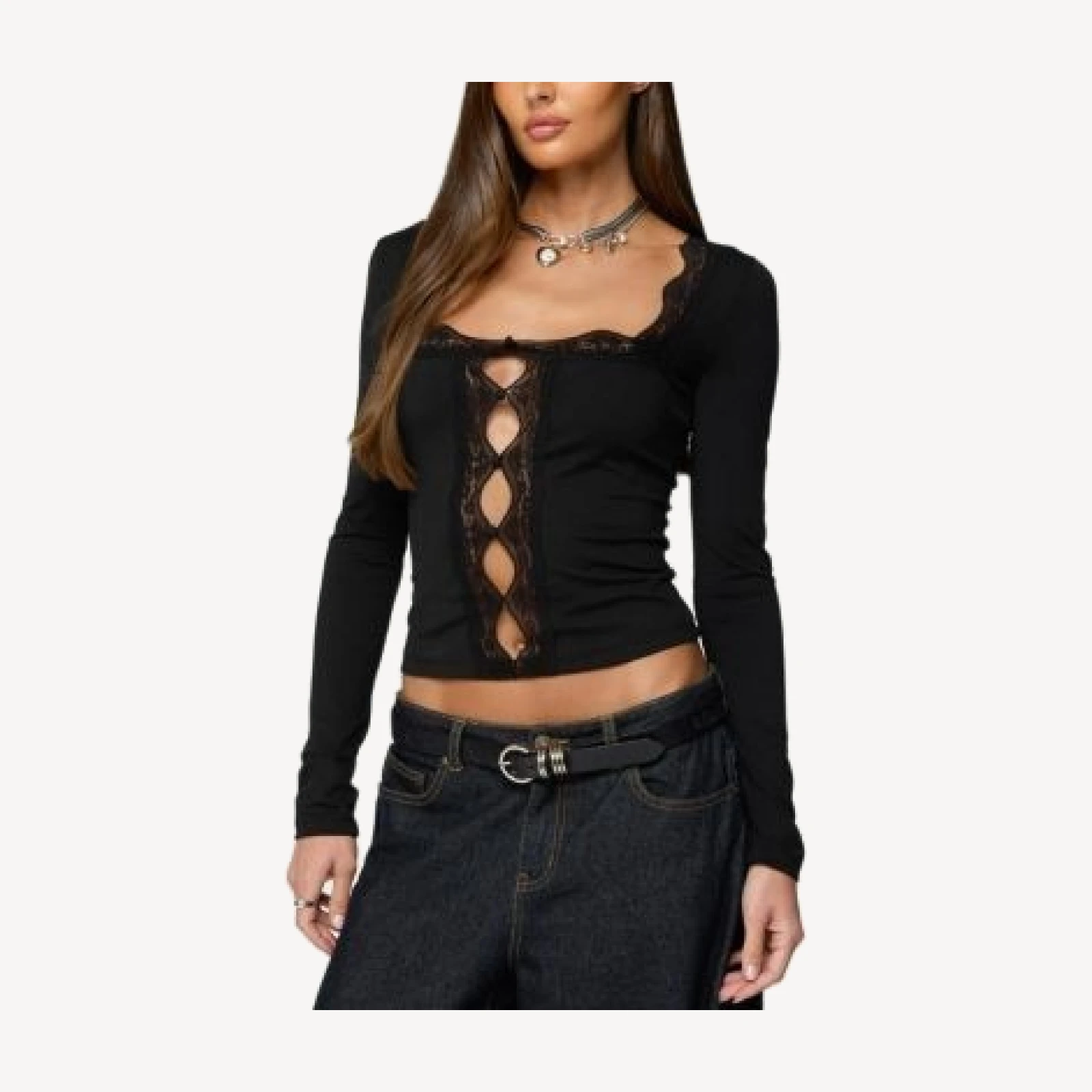 Edikted Zeya Lacey Keyhole Top