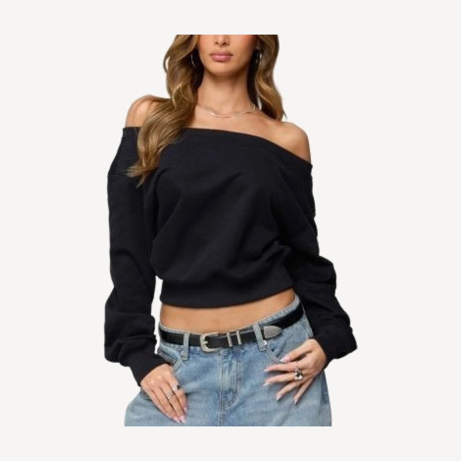 Edikted Christy Off Shoulder Sweatshirt