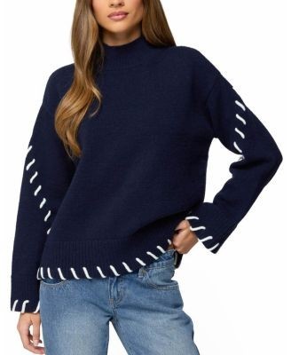 Edikted Indah Contrast Stitch Oversized Sweater