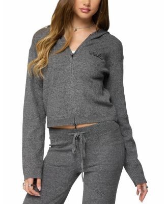 Edikted Ayah Knit Zip Up Hoodie