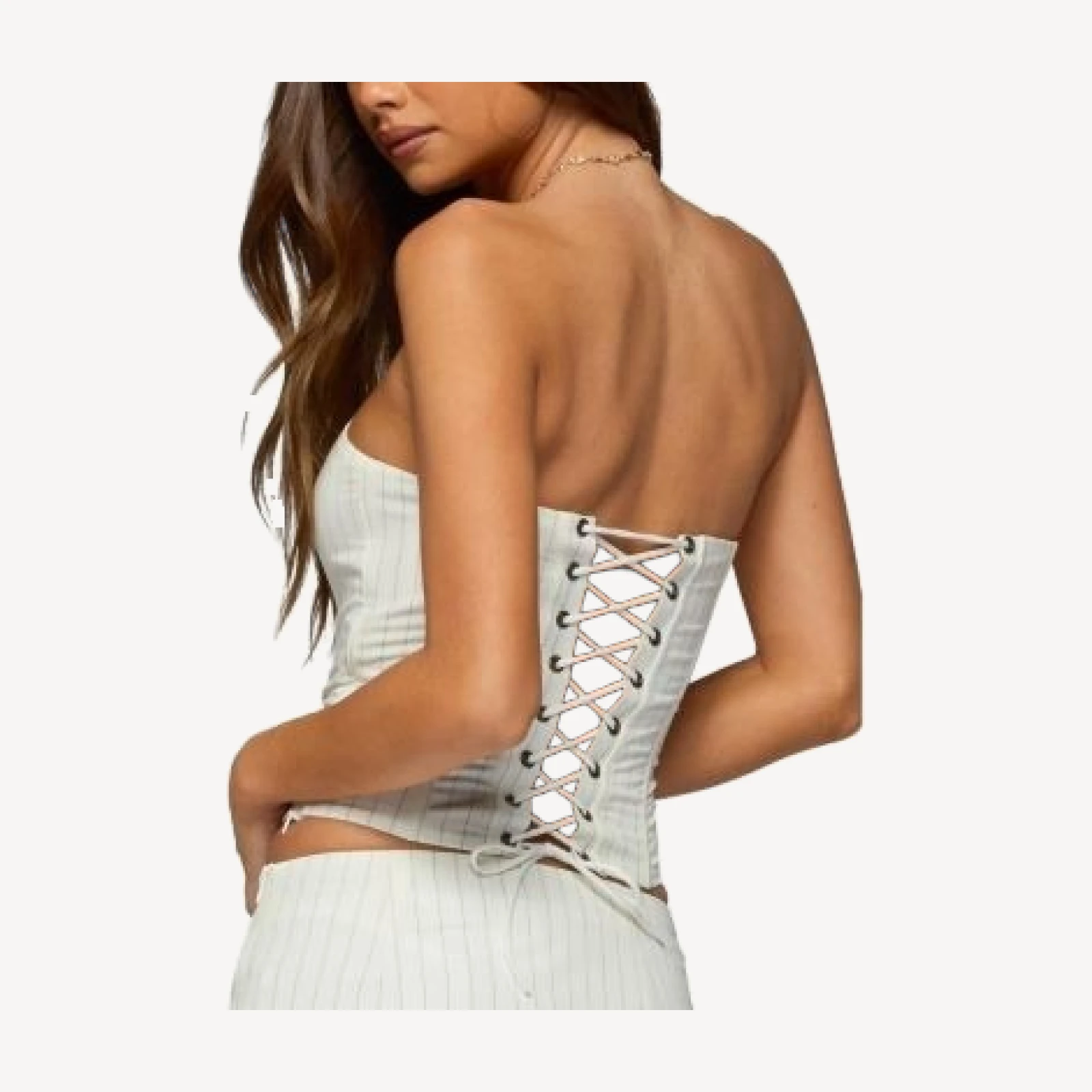 Edikted Maeve Pinstripe Strapless Corset