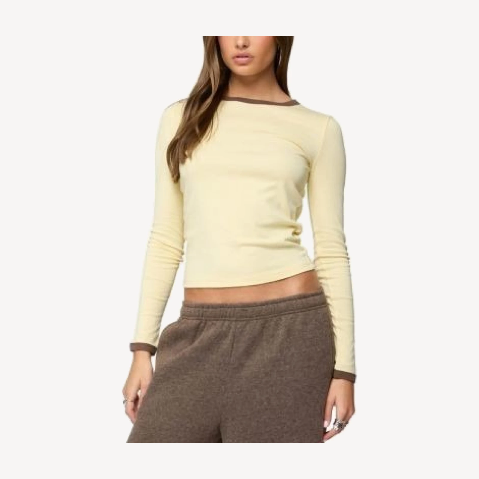 Edikted Zander Contrast Long Sleeve T Shirt