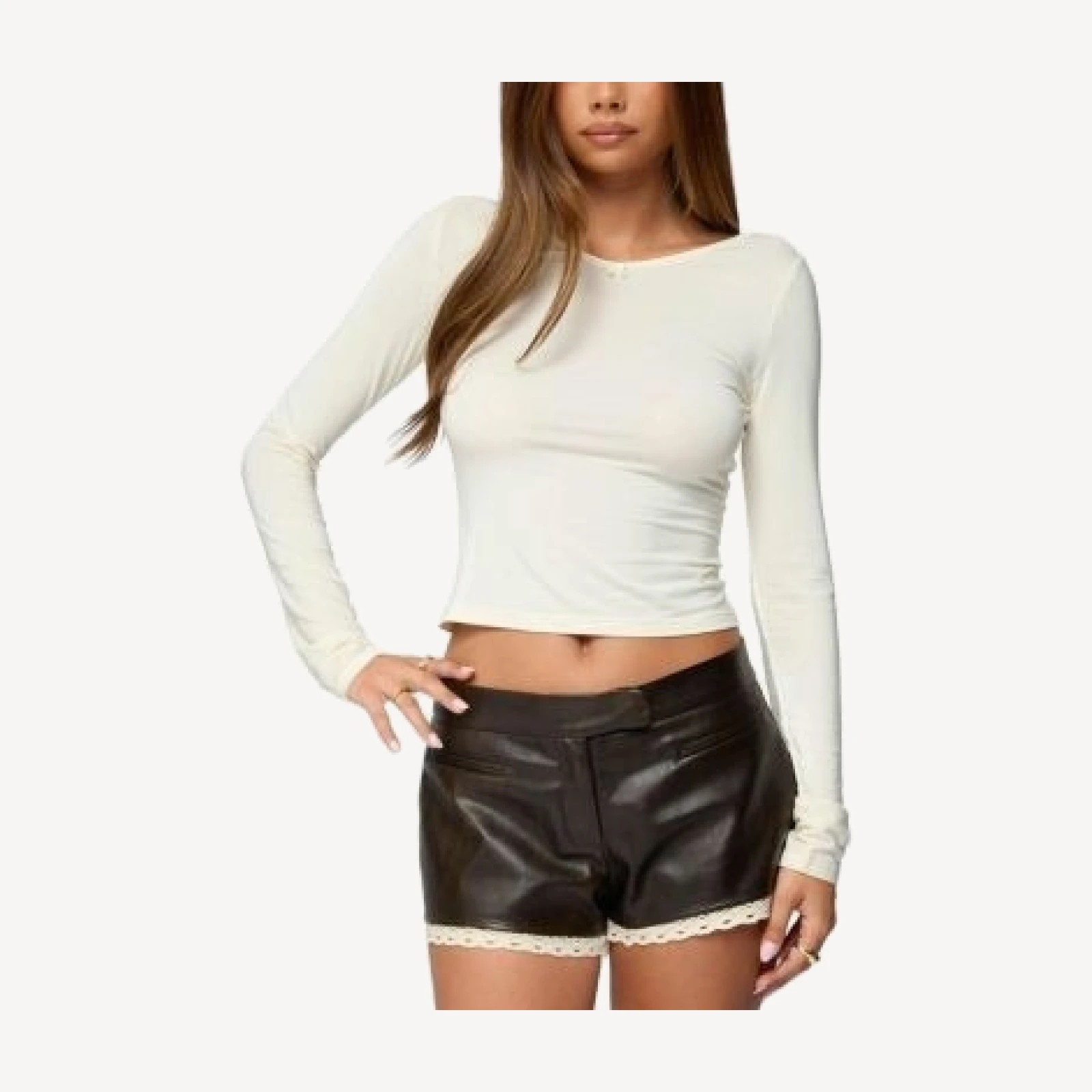 Edikted Rafaela Fitted Long Sleeve Top