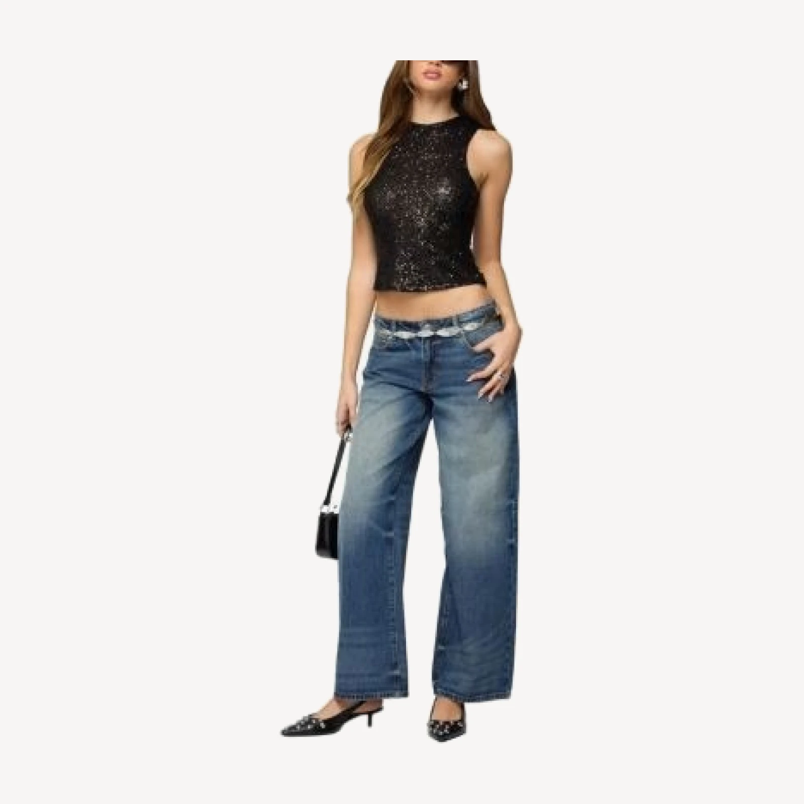 Edikted Alexander Sequin Top