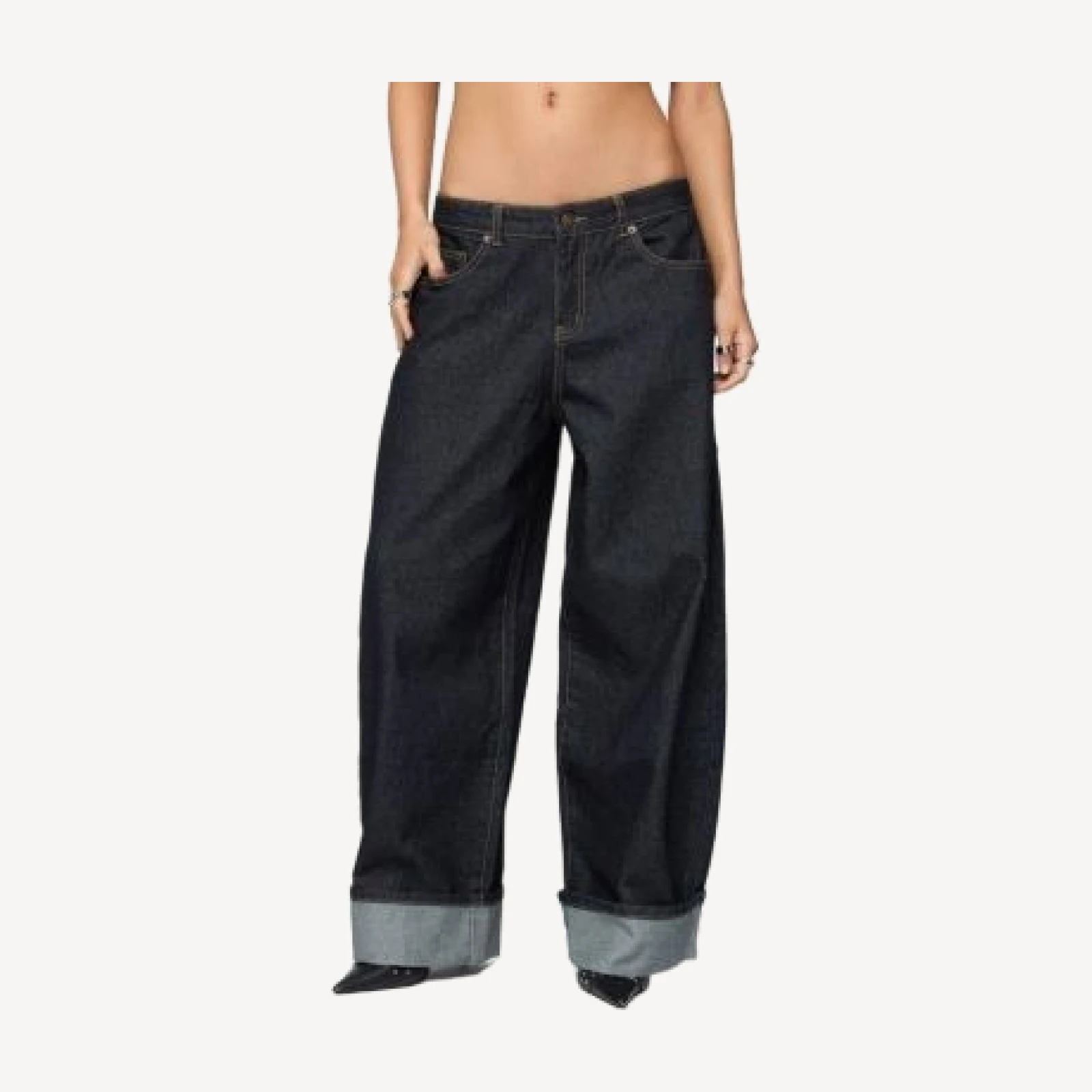 Edikted Petite Kella Low Rise Baggy Jeans