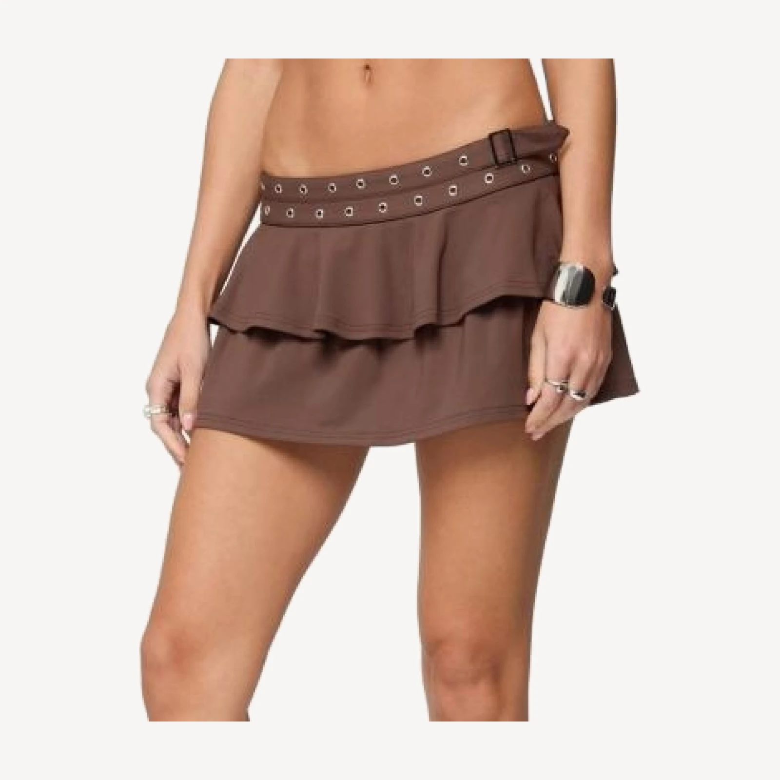 Edikted Hailie Grommet Ruffled Mini Skort