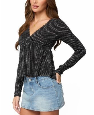 Edikted Kenzie Long Sleeve Babydoll Top