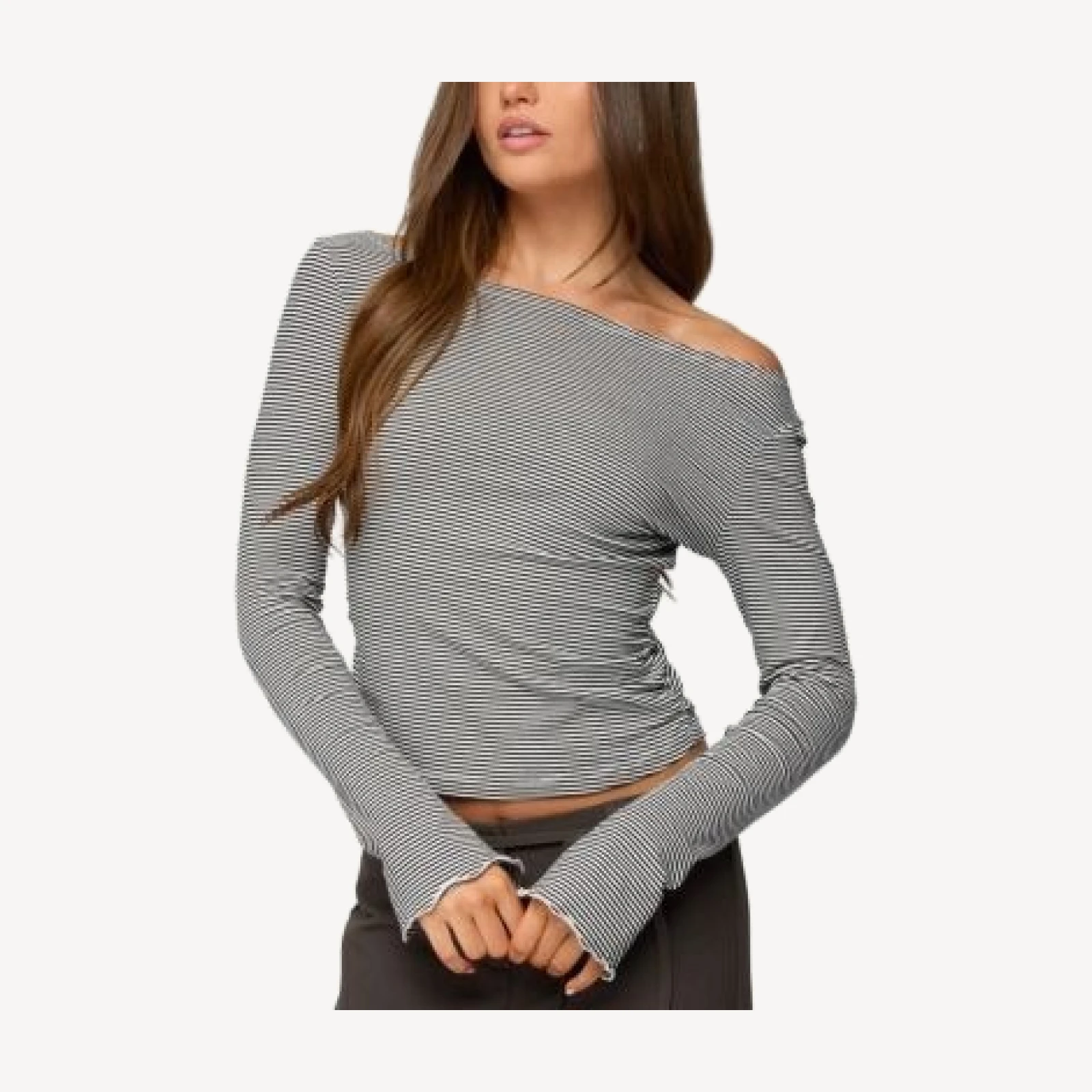 Edikted Leyna Striped Off Shoulder Top