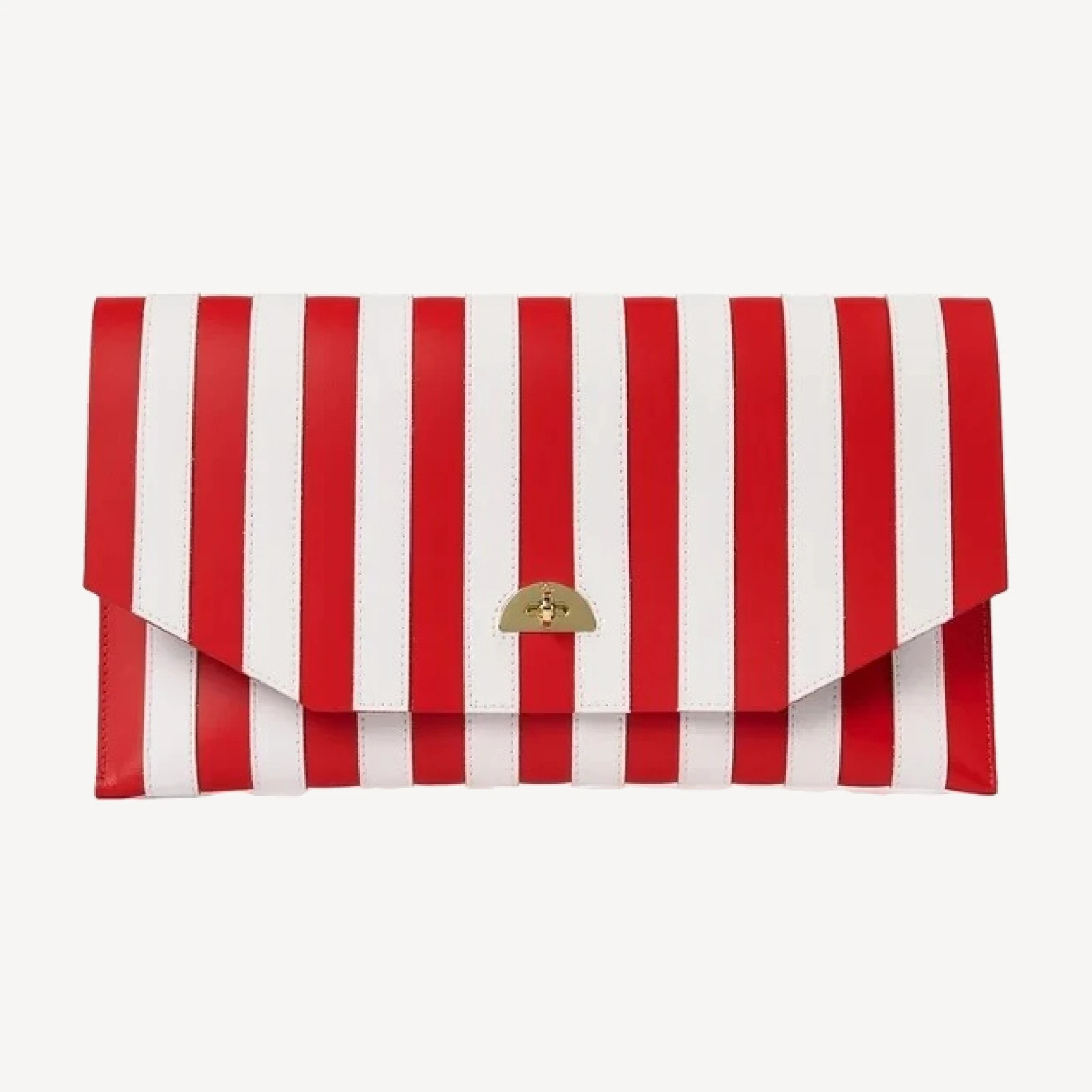 The Oversized Twist Lock Pouch - Bright Red & Brilliant White