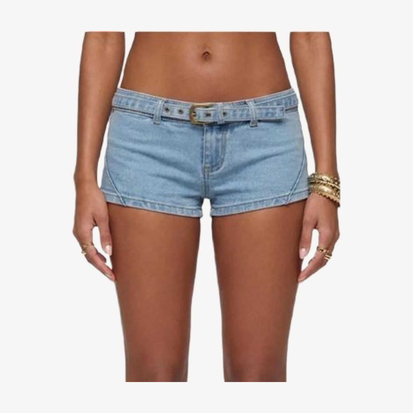 Edikted Ciel Low Rise Denim Micro Shorts