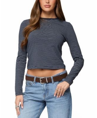 Edikted Brianna Striped Long Sleeve T Shirt
