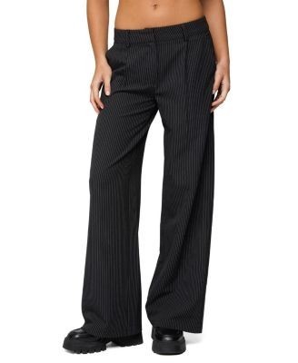 Edikted Pinstripe Tailored Straight Leg Pants