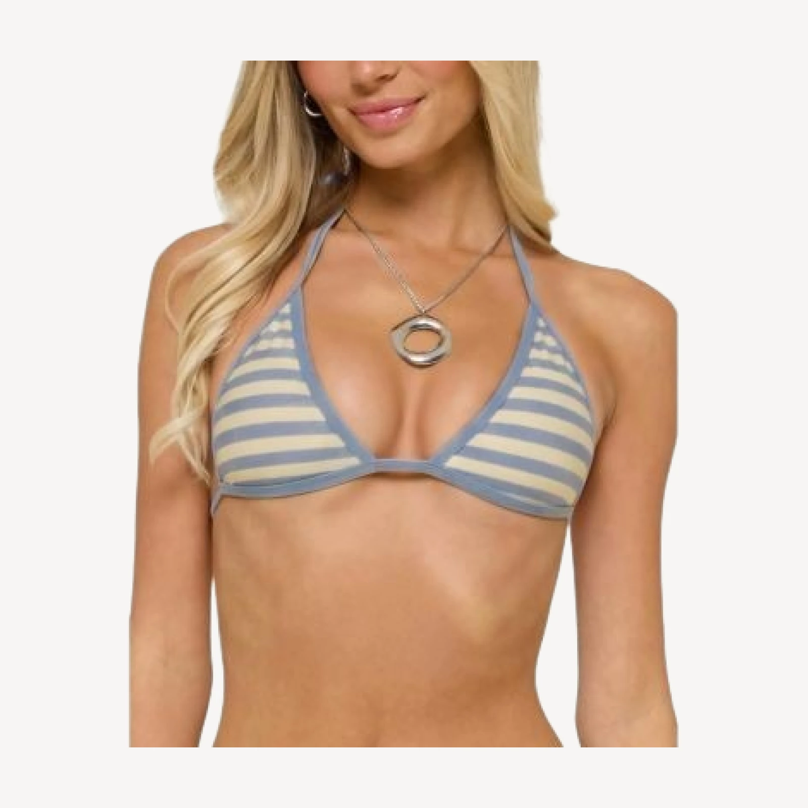 Edikted Jayla Striped Triangle Bikini Top