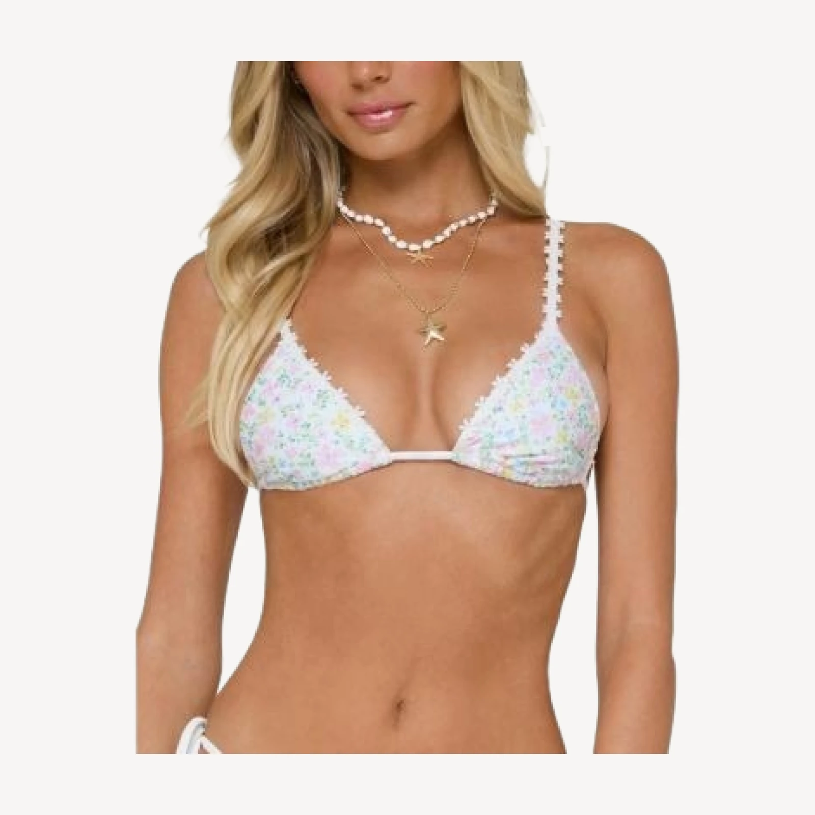Edikted Catey Floral Triangle Bikini Top