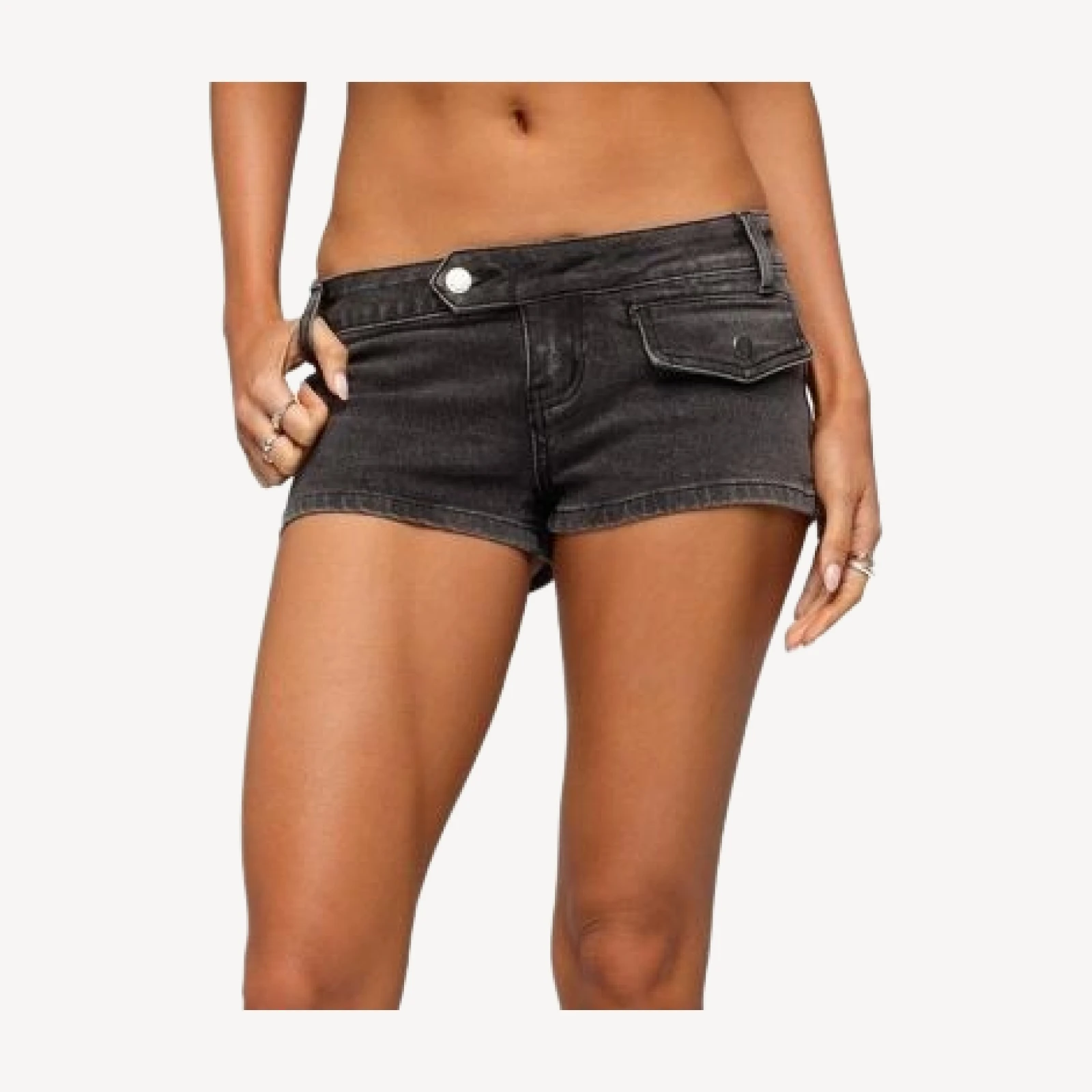 Edikted Bryan Denim Micro Shorts
