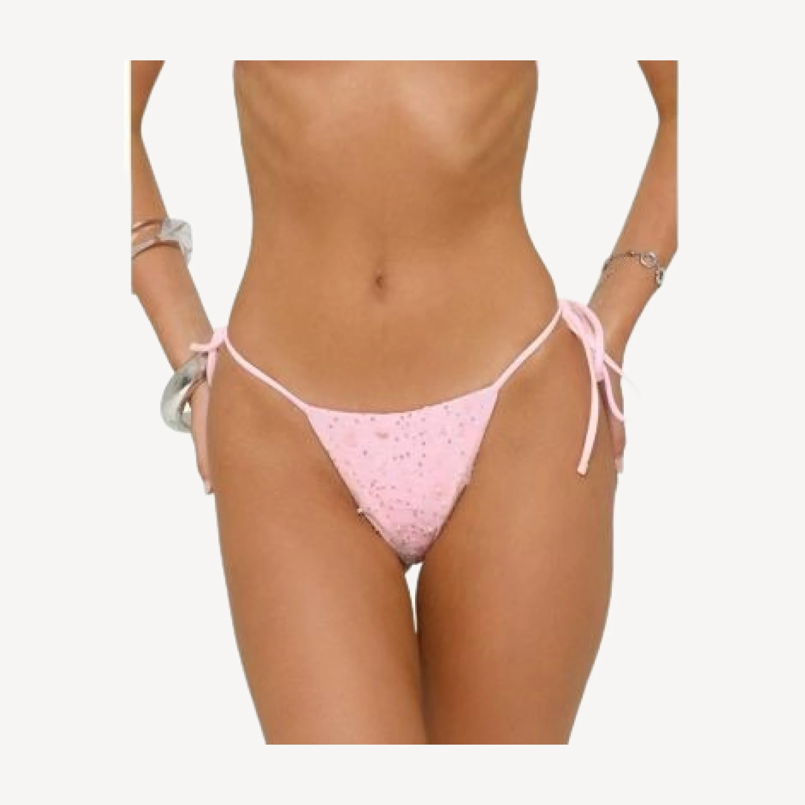 Edikted Naomey Sequin String Bikini Bottom