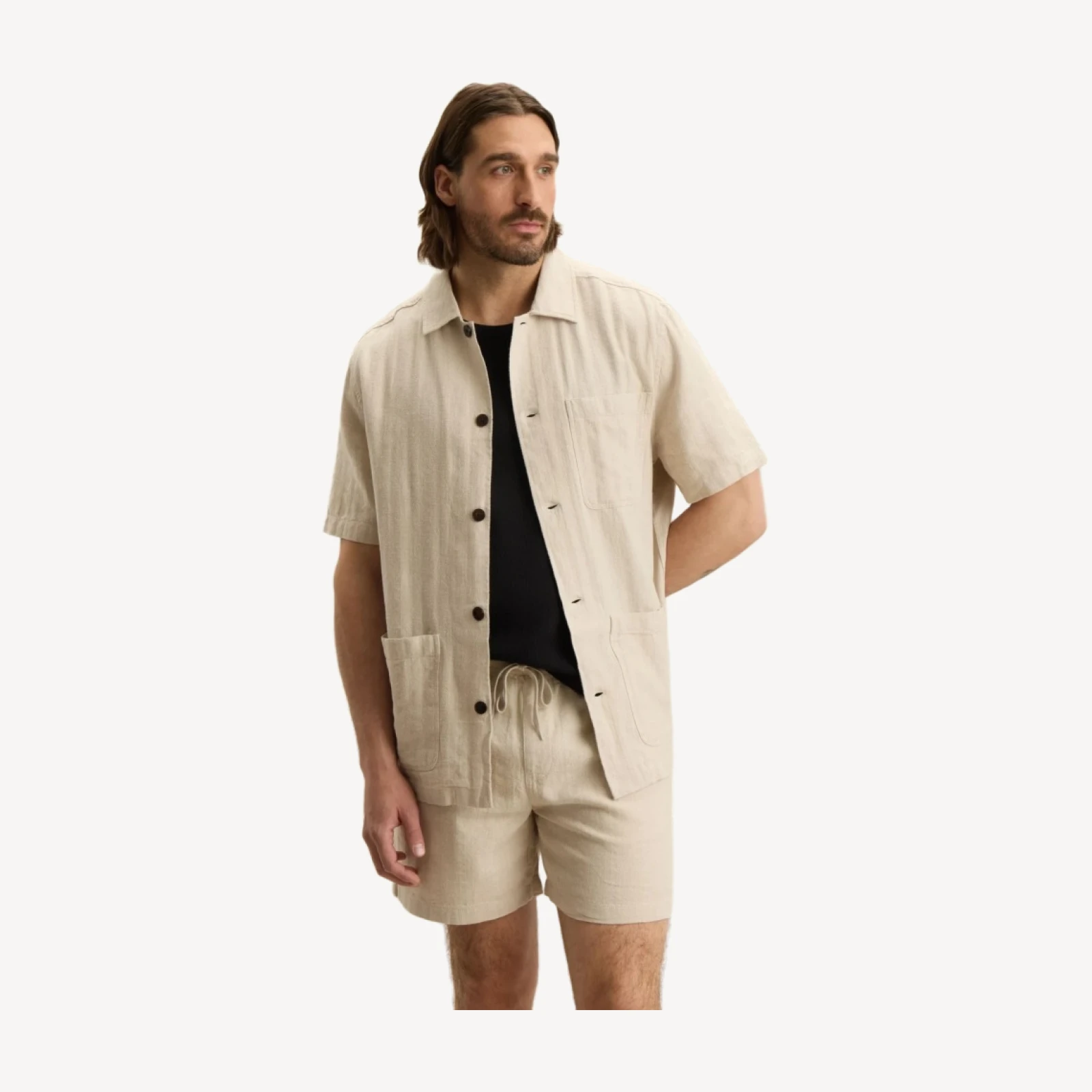 HEMP HERRINGBONE OVERSHIRT