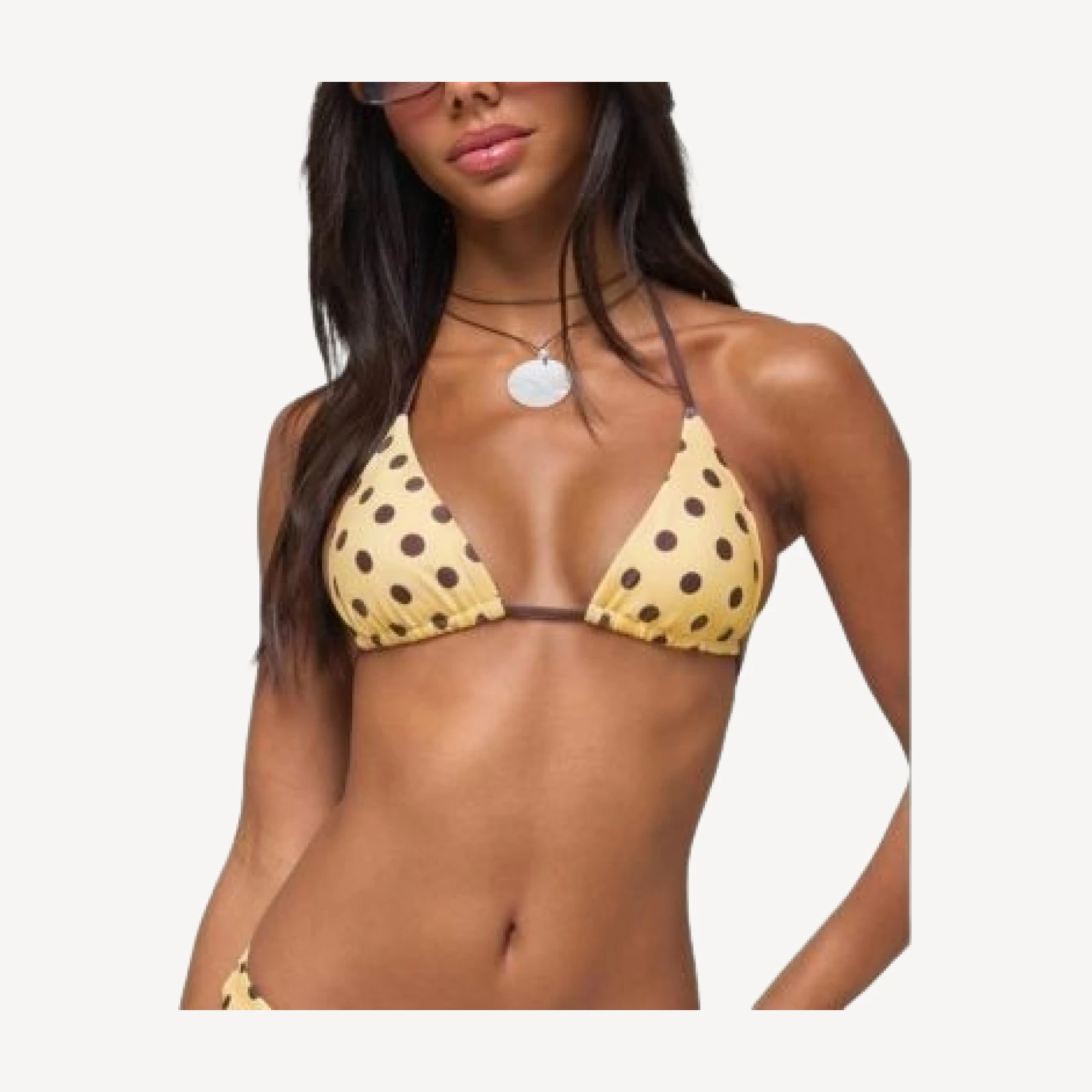 Edikted Melanie Polka Dot Triangle Bikini Top
