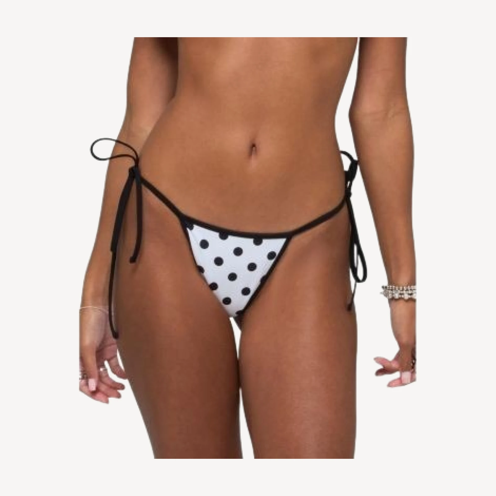 Edikted Tora Reversible Polka Dot String Bikini Bottom